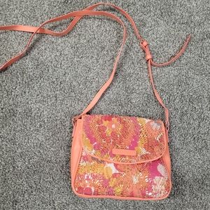 Vera Bradley Pixie Blooms Gold and Orange Sequin Crossbody Bag